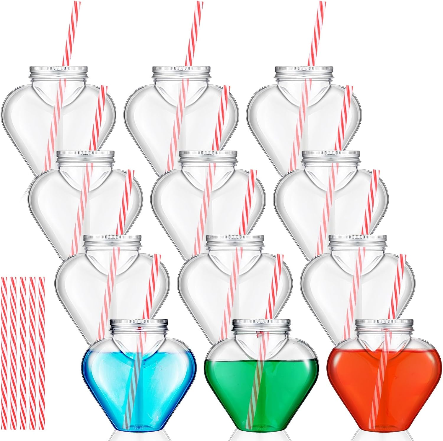 Willinglong 10 fluid ounce heart shaped cups front view