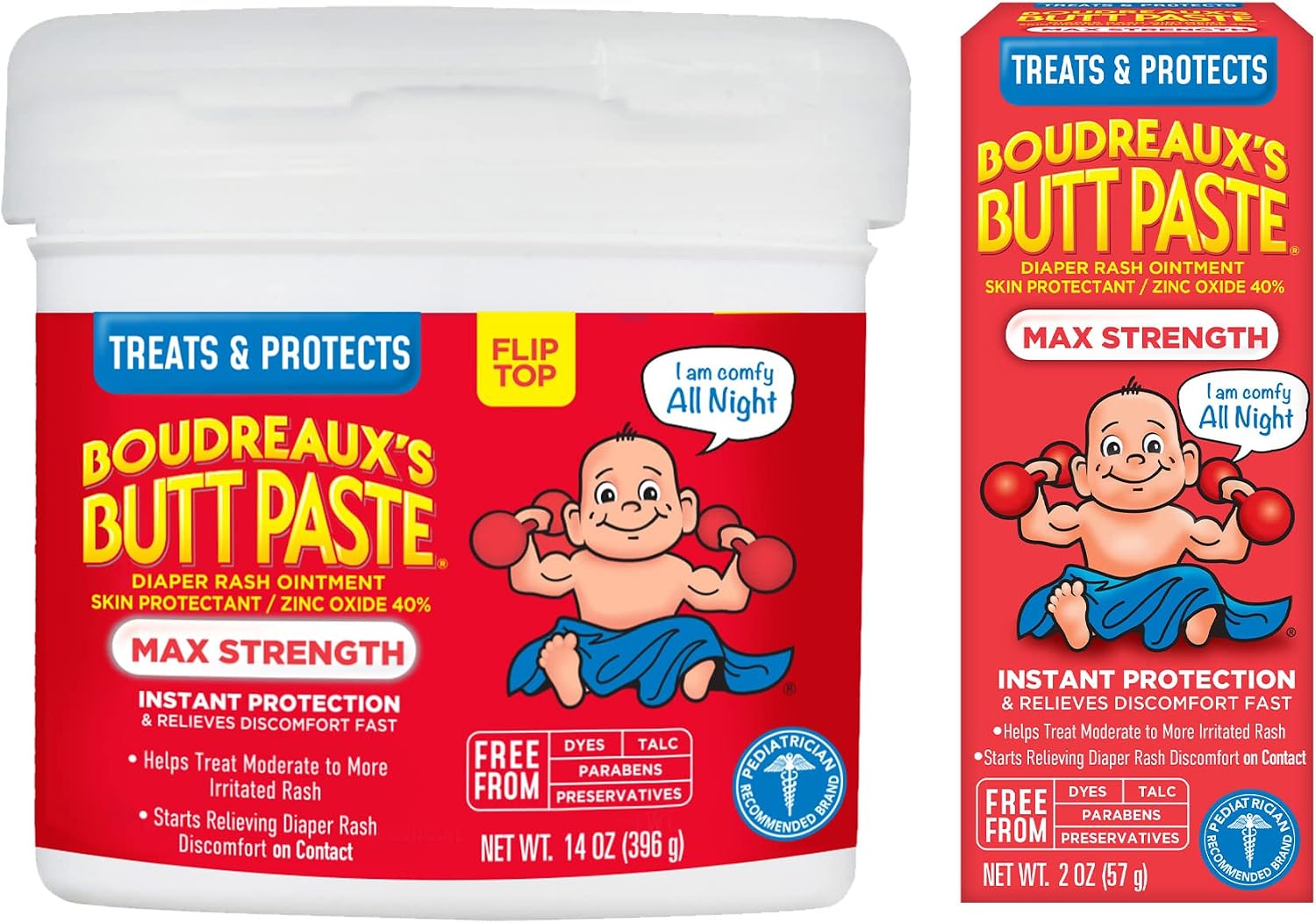 Boudreauxs Butt Paste maximum strength diaper rash ointment kit front view