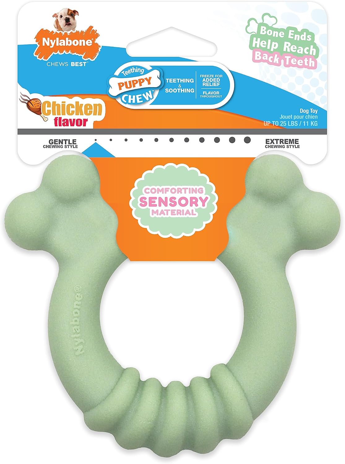 Nylabone Puppy Chew Sensory Material Soothing Ring Dog Chew Toy, Small | Chicken flavor, soothing teething toys for puppies, teething relief, freeze for extra comfort, up to 25 lbs - Image 12