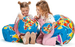 Hugg-A-Planet globe featuring the interactive Velcro pocket design