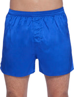 INTIMO Men's Classic Silk Boxers front view royal blue luxury underwear