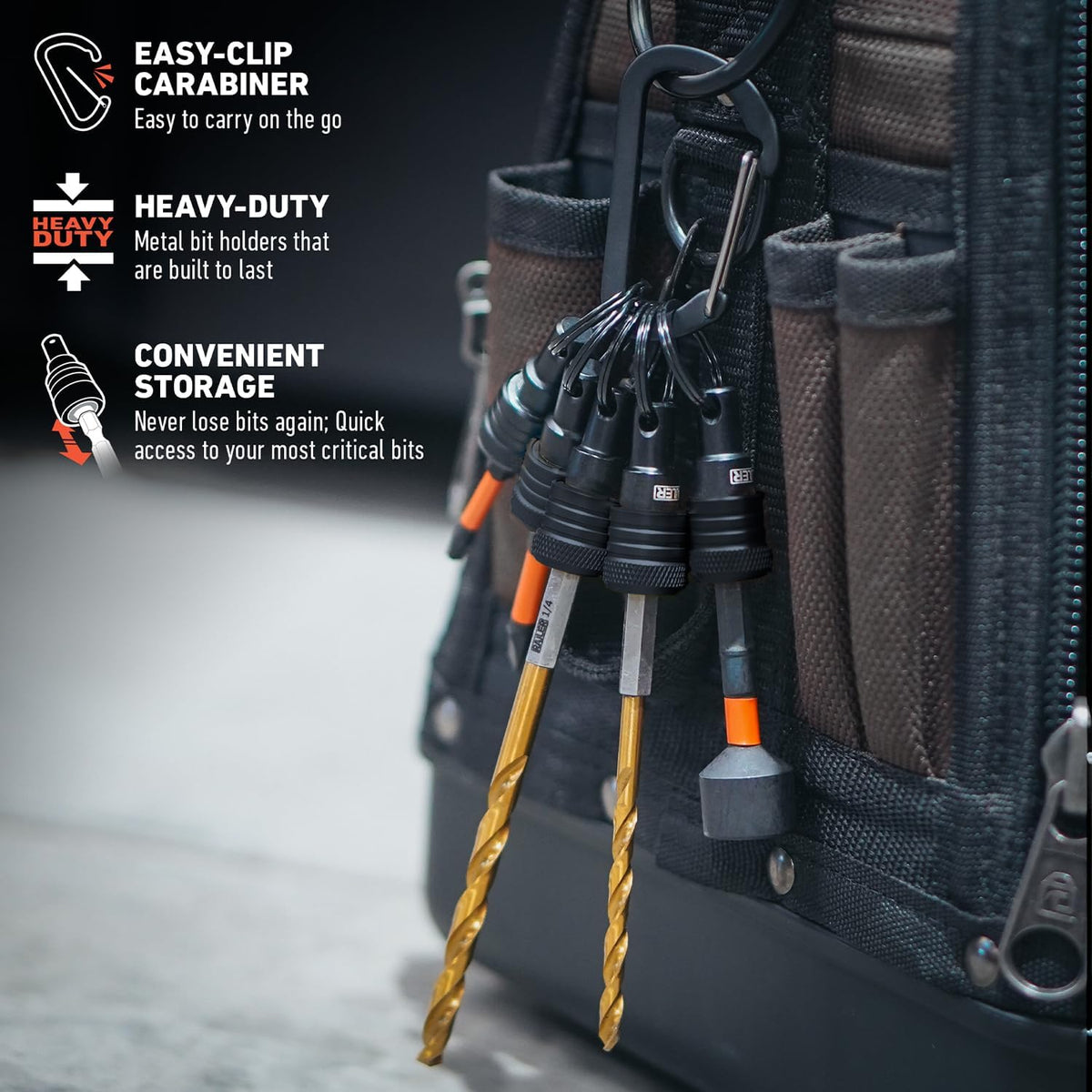Portable keychain tool organizer with bits
