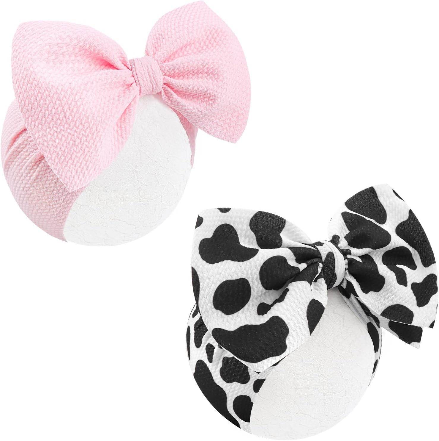 Oneninedream moo cow print hair bows front view