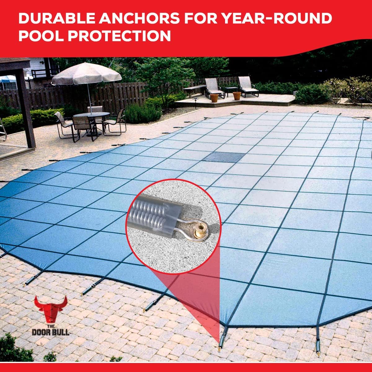 The Door Bull pool cover anchor installation parts