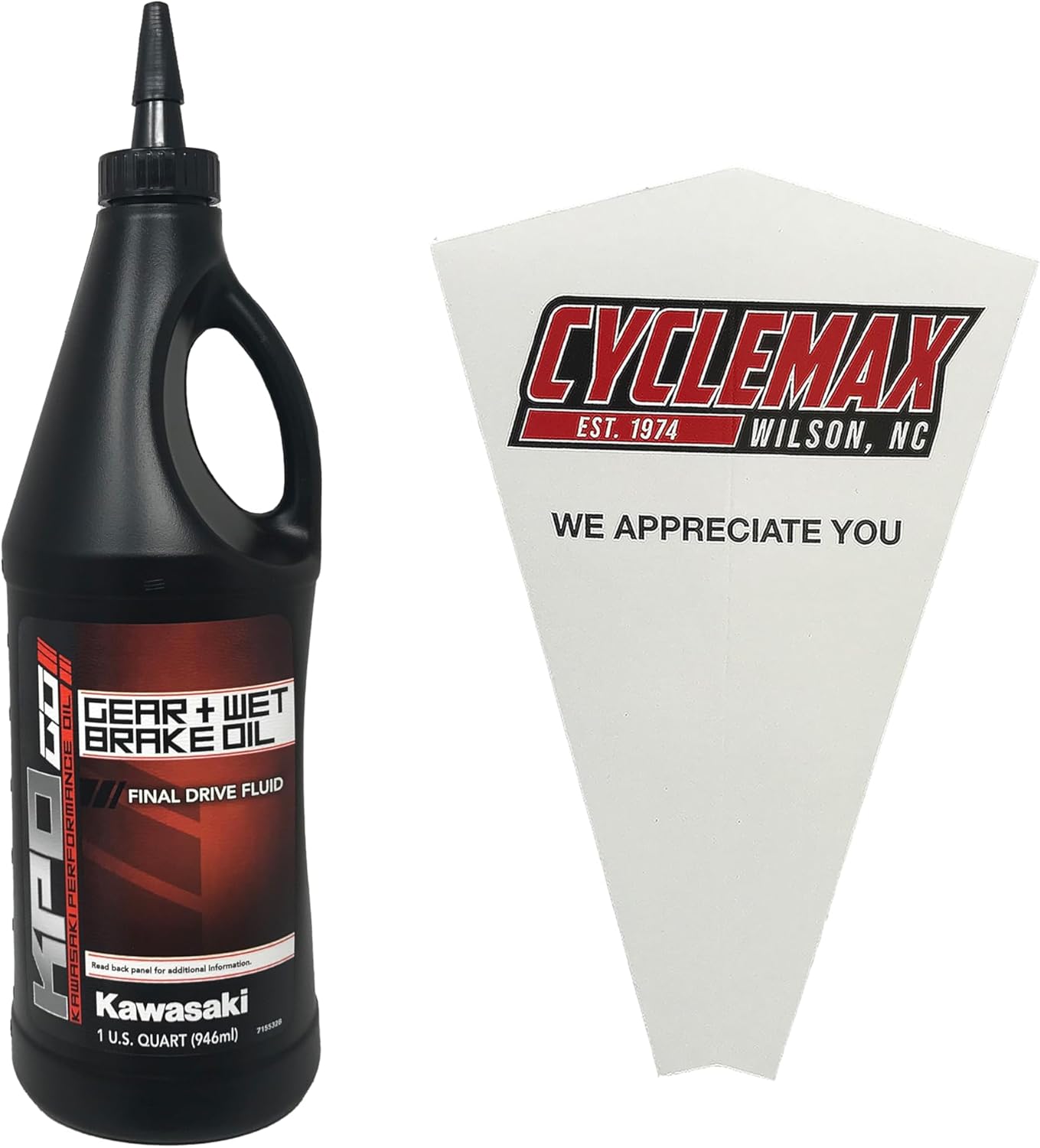 Kawasaki KPO gear and wet brake oil quart front view premium powersports lubricant