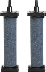 Aquaneat aquarium 5 inch air stone cylindrical 2 pack front view showing large mineral aerator diffusers.