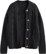 LILLUSORY Women Cable Knit Cardigan Sweaters Cotton Button Up Chunky Outfit | Crochet, Open Front, Cozy Knit, Oversized, Trendy Fall Outfits, Winter Clothes, 2026 Outerwear - Image 9