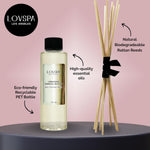 LOVSPA diffuser oil bottle with natural rattan reed sticks