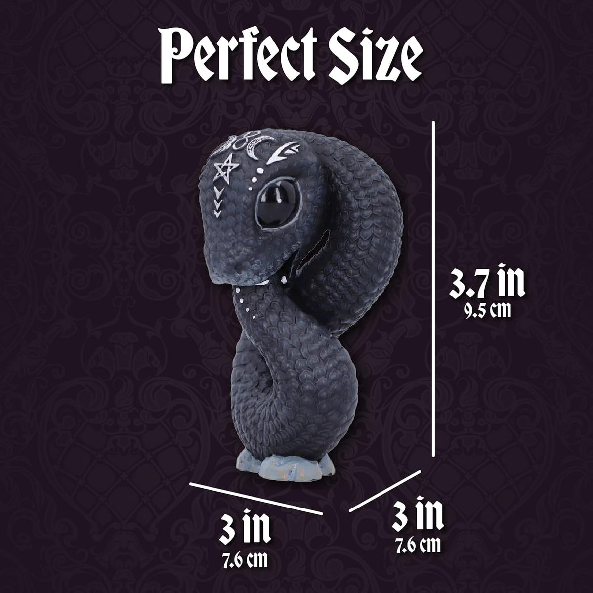 Top angle view of Nemesis Now hand painted polyresin Ouroboros snake statue