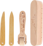 Tcwhniev 4 piece beech wood tailors clapper set front view for sewing tools online