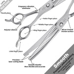 Fengliren high end dog blending scissors displaying the complete premium pet grooming kit.