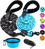 COOYOO heavy duty reflective dog leash front view showing two pack climbing rope leashes.