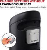 Honeywell black tower fan wide angle oscillation airflow path diagram