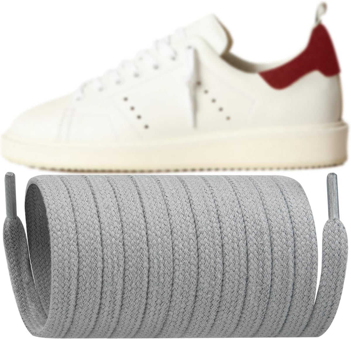 Endoto replacement shoelaces front view showing flat cotton texture