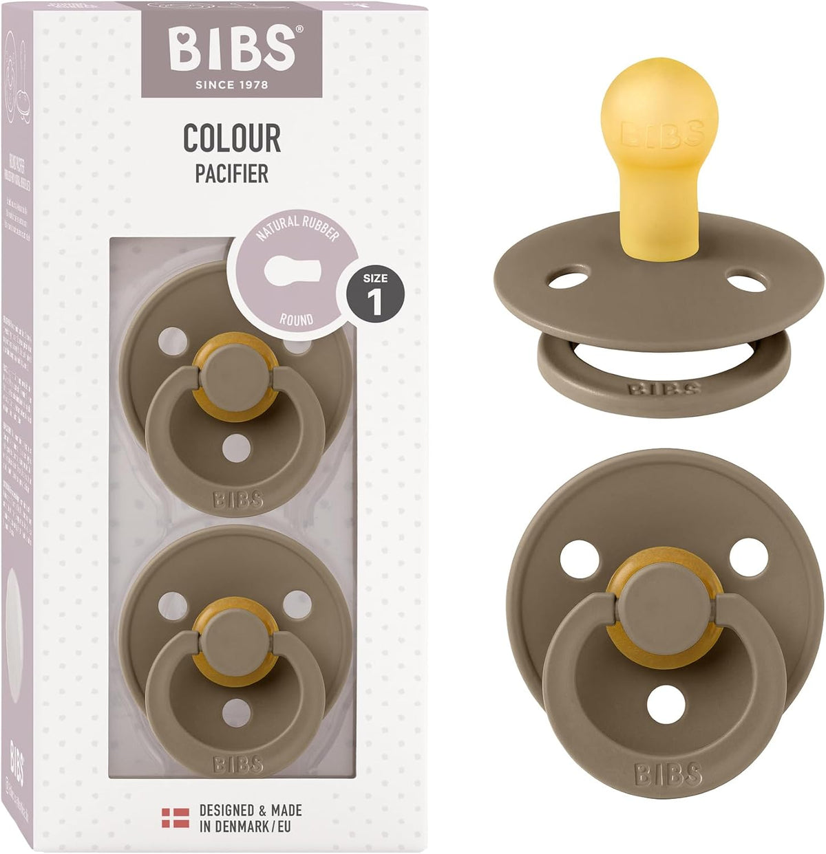 BIBS Pacifiers Colour Collection | Natural Rubber Baby Pacifier | Set of 2 BPA-Free Soothers | Made in Denmark | 18+ Months (Pack of 2) | Ivory - Image 10