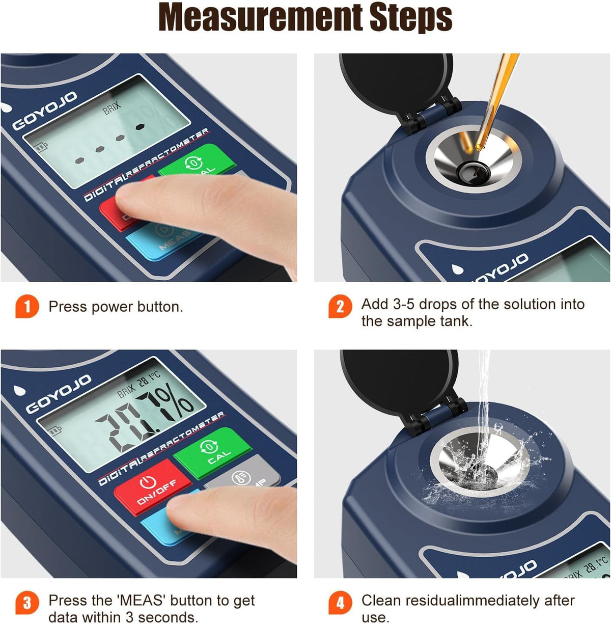 GOYOJO brix meter side profile portable design