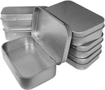Hulless 2Pcs Small Hinged Tin Box Metal Tins Storage Containers, Silver - Image 10