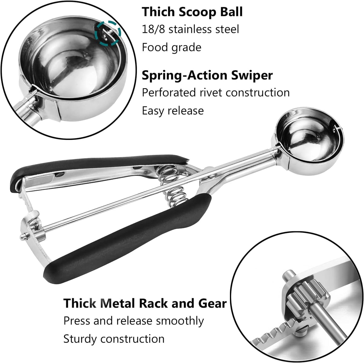 Junadael J mini scoop portioning cookie dough