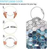 Fintie suitcase tags agate hexagons pattern detail