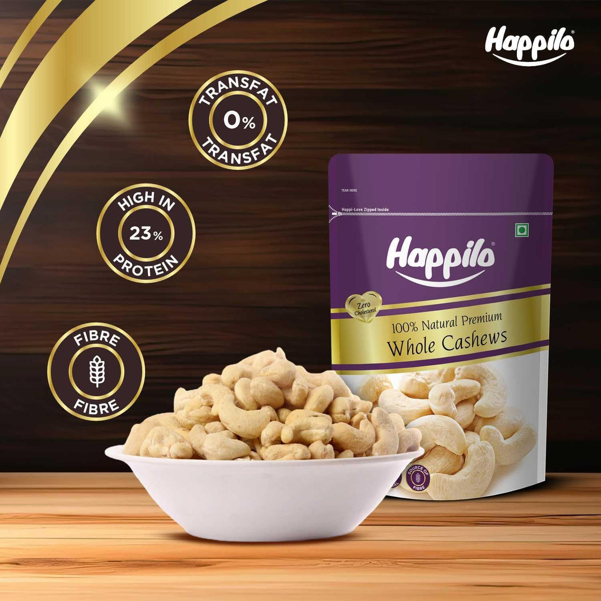 Happilo 200g dry fruits pouch re-sealable zip lock