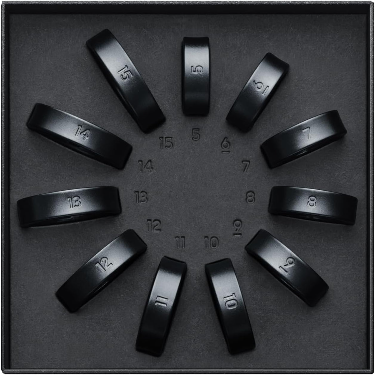 Samsung Galaxy Ring Sizing Kit box and sample rings front view