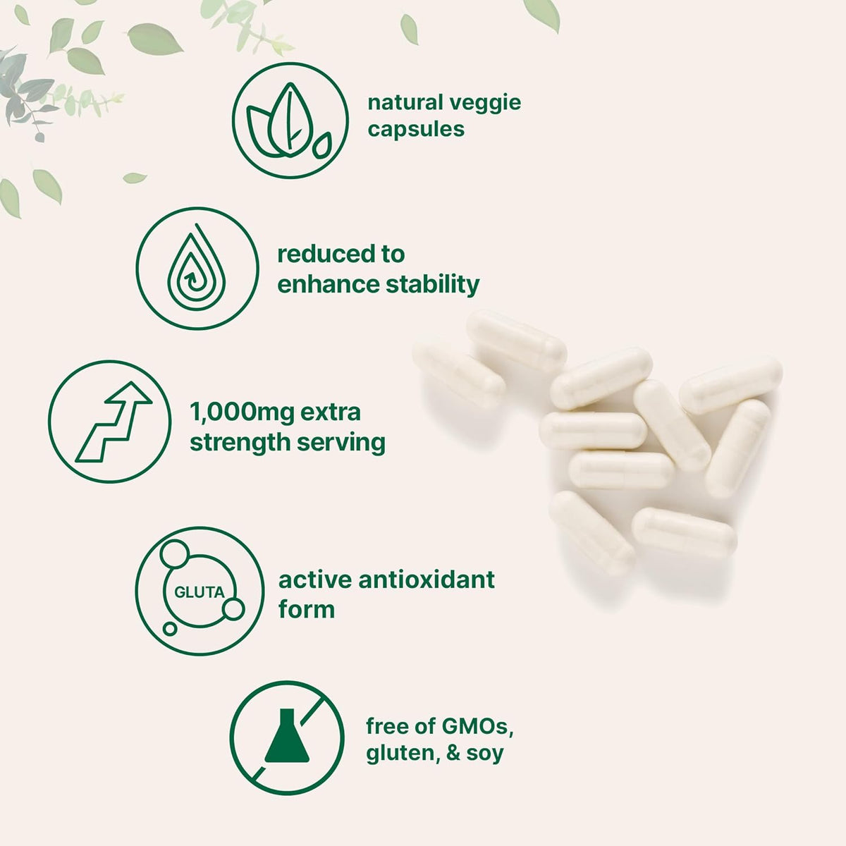 Micro Ingredients reduced glutathione ingredients list panel