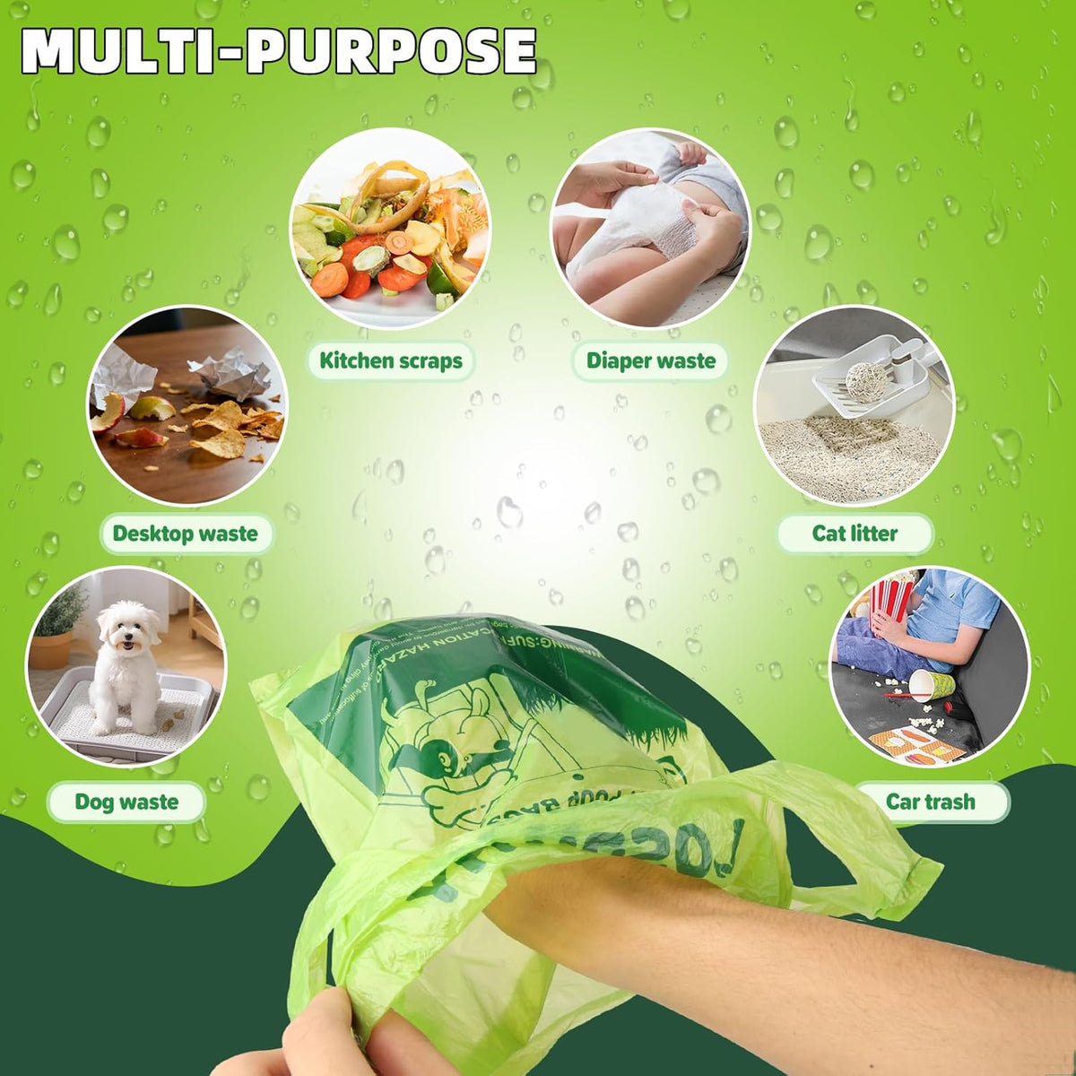 Eco friendly plant based corn starch puppy waste bags