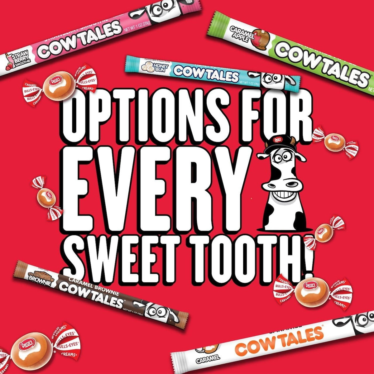 Factory fresh American imported caramel creams candy bag display