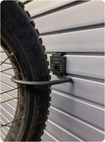 Handiwall fat tire bike hook front view commercial storage accessory