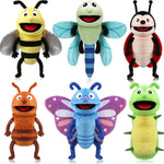 Lenwen 6 piece insect hand puppet set front view