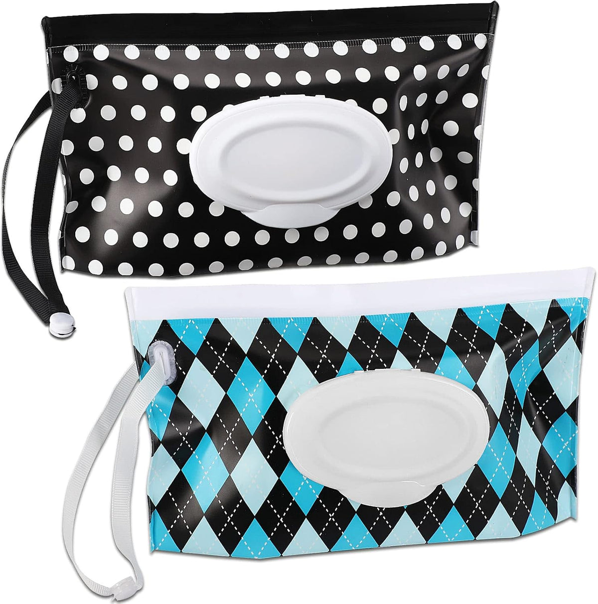 FEBSNOW 2 Pack Baby Wipe Dispenser, Portable Refillable Wet Wipe Holder | Reusable Travel Wet Wipe Pouch, Zip Locking Seal and Secure Snap Close Lid, Easy Refill and Dispensing, With Wrist Loop - Image 12