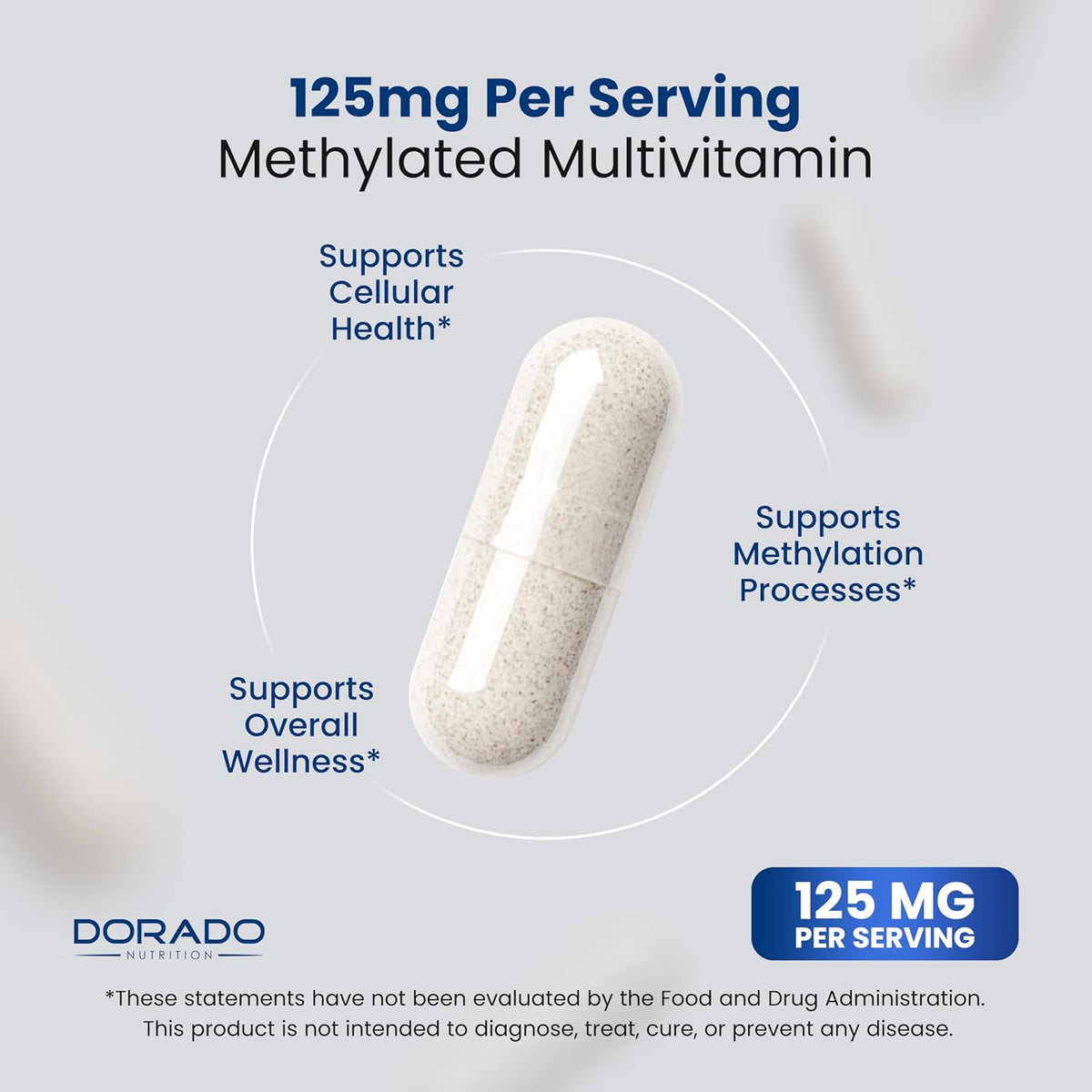 Side view of Dorado Nutrition methylation supplement packaging
