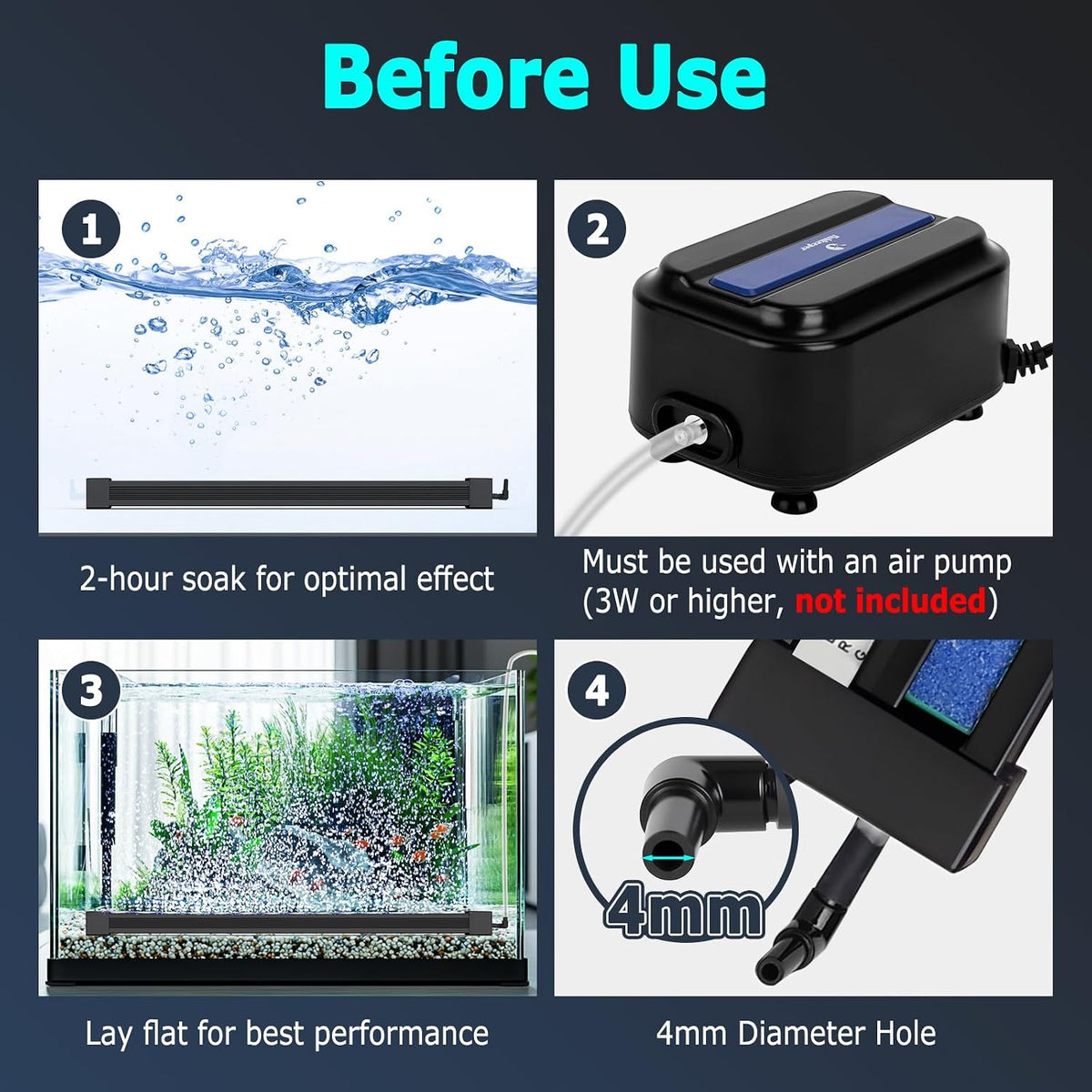 fishkeeper Submersible Fish Tank Light with Air Bubble Hole, for 16"+ Tank - Image 6