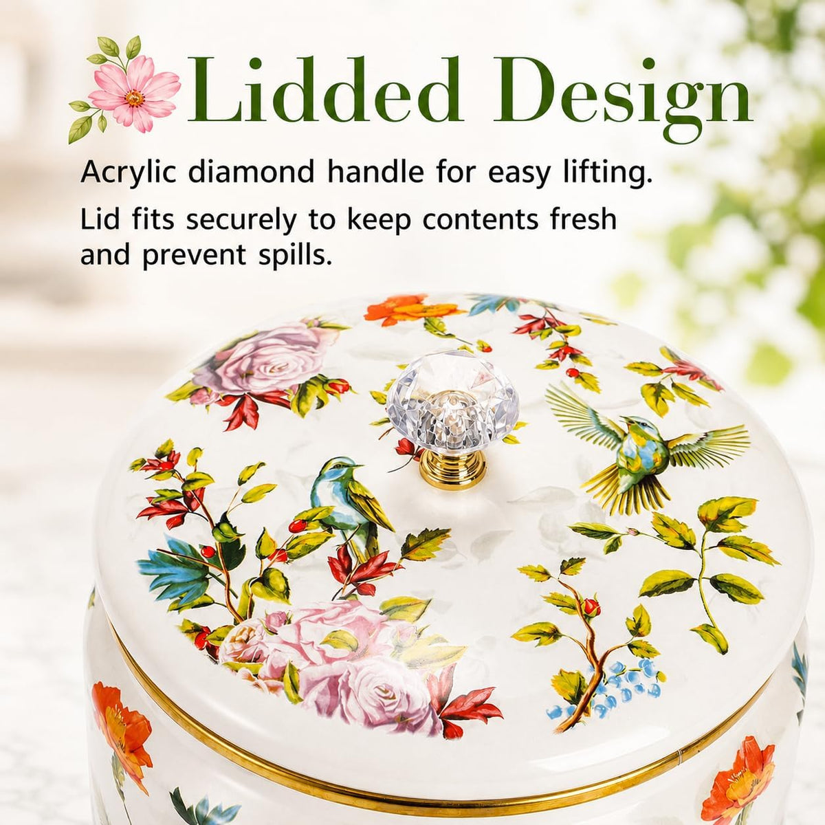 Elsjoy 81 fluid ounce enamel jar side profile angle