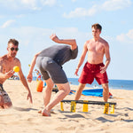Spikeball original set components including frame legs rims net and rulebook