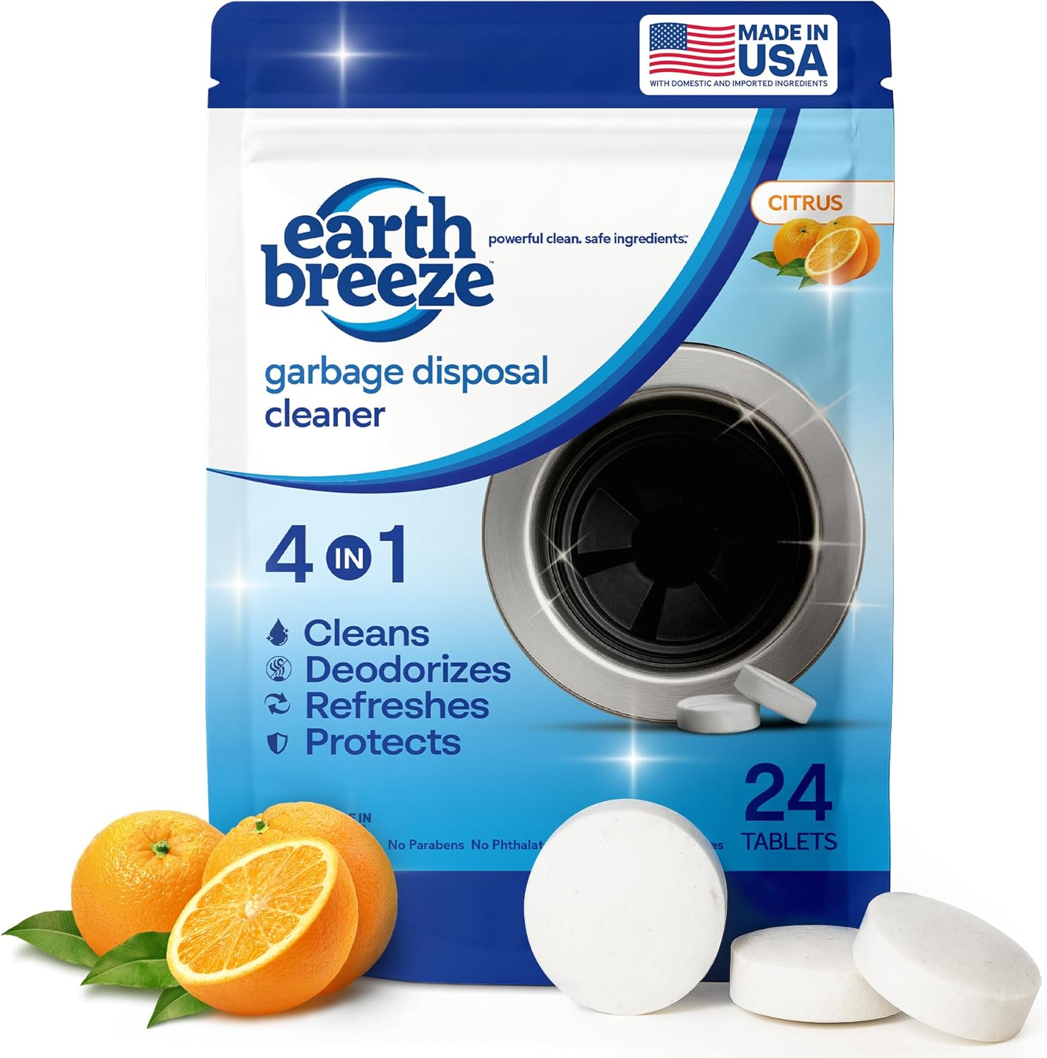 Earth Breeze garbage disposal cleaner tablets front view