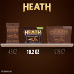 Heath Miniatures English Toffee crunchy candy texture close up showing chocolatey coating