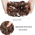 Model wearing S-Noilite updo ponytail hair extension in shade 8