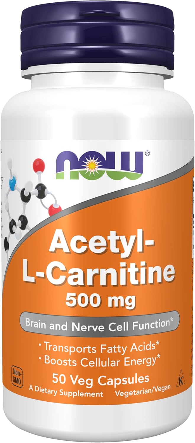 NOW Supplements, Acetyl-L Carnitine 500 mg, Amino Acid, Brain And Nerve Cell Function*, 100 Veg Capsules - Image 9