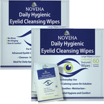 NOVEHA Hygienic Eyelid and Lash Wipes 120 count value pack for daily eye care