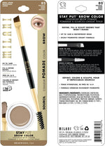 Milani vegan eyebrow pomade Natural Taupe jar showing creamy texture open lid