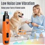 Top view of Casfuy pet nail grooming tool showing speed control buttons