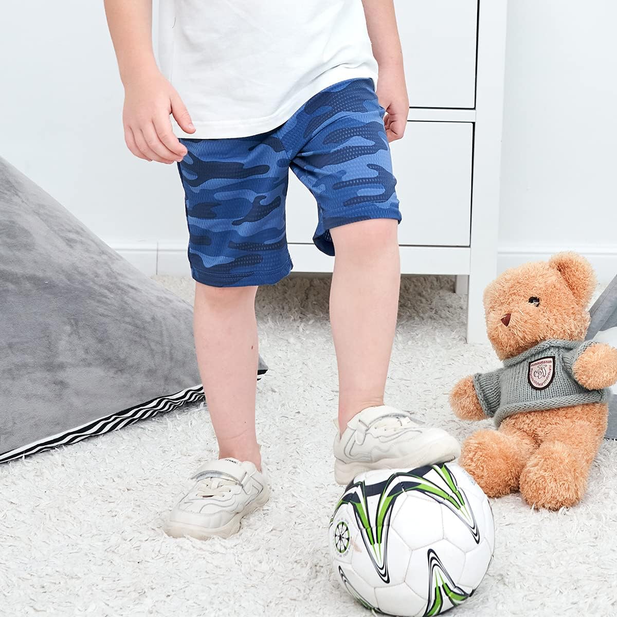 KISBINI boys quick dry shorts side pocket feature