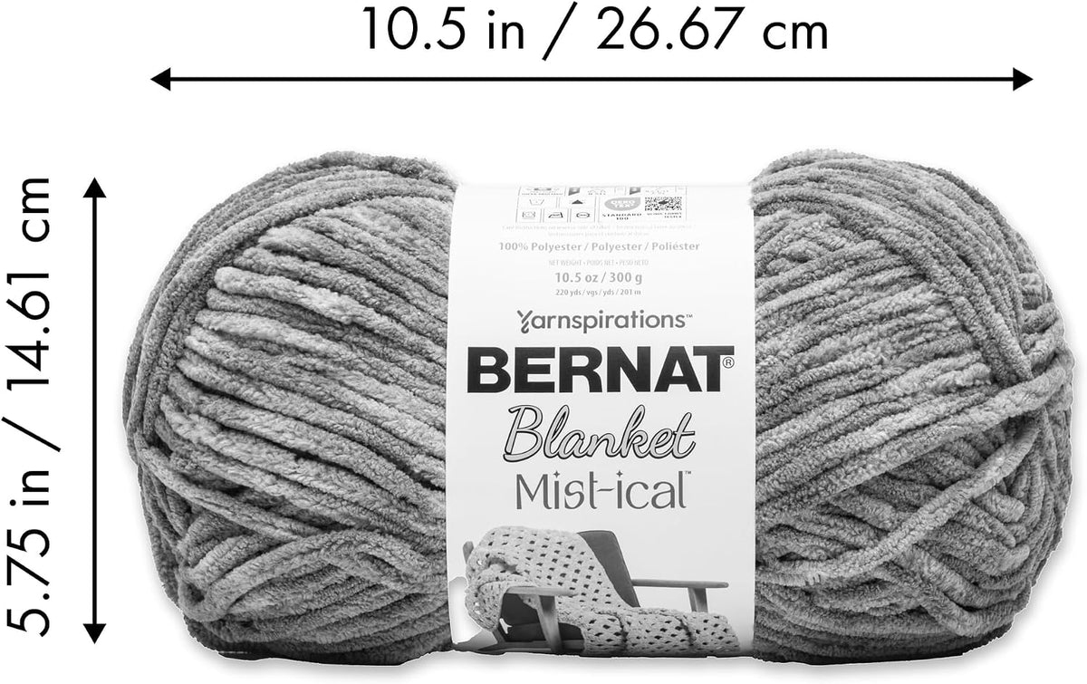 Bernat Blanket Mist-ical yarn ready for knitting