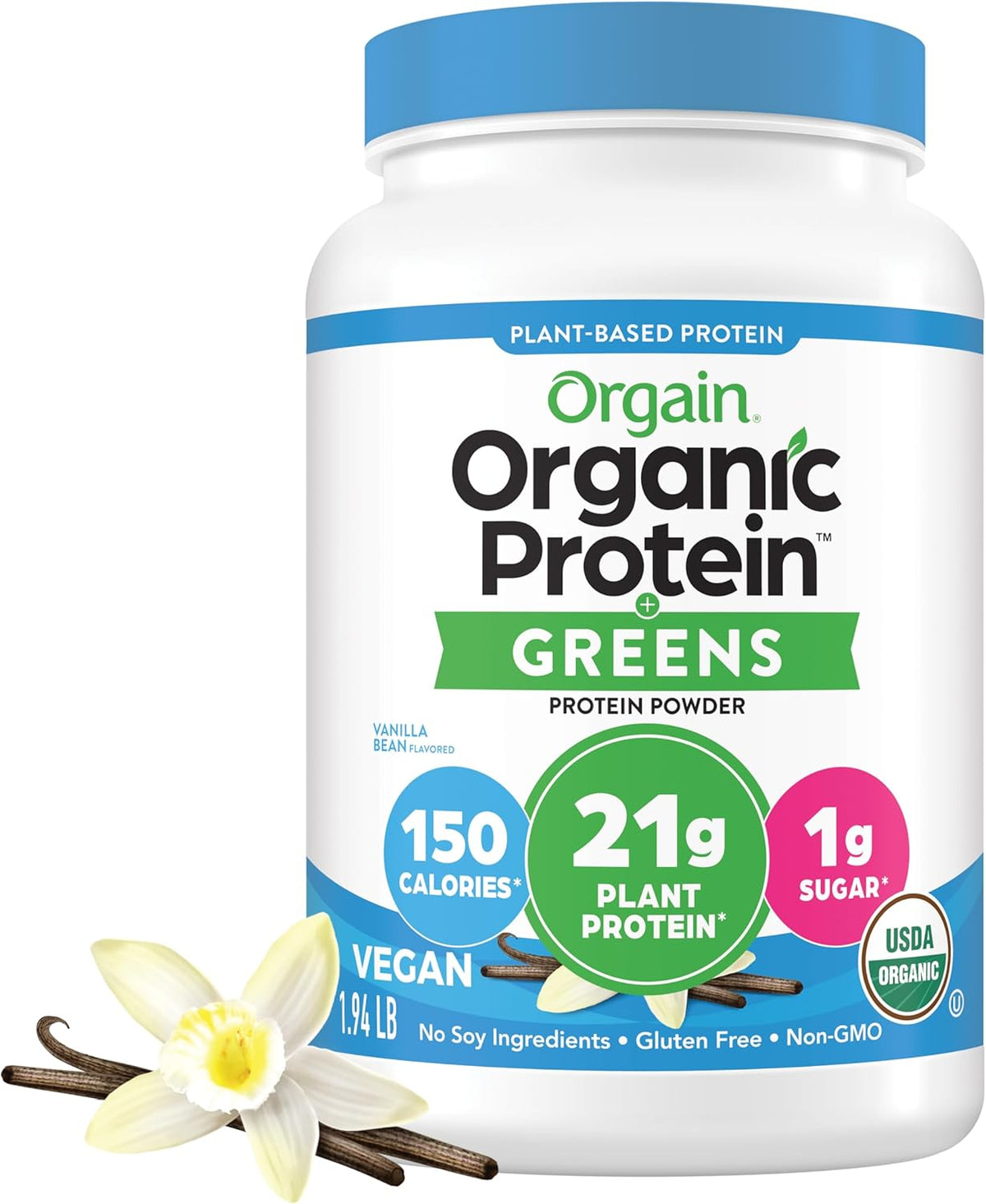 Orgain Organic Vegan Protein Powder + Greens, Creamy Chocolate Fudge - 21g Plant Based Protein, Gluten Free, Dairy & Lactose Free, Soy Free, No Sugar Added, Iron & Prebiotics for Gut Health - 1.94lb - Image 9