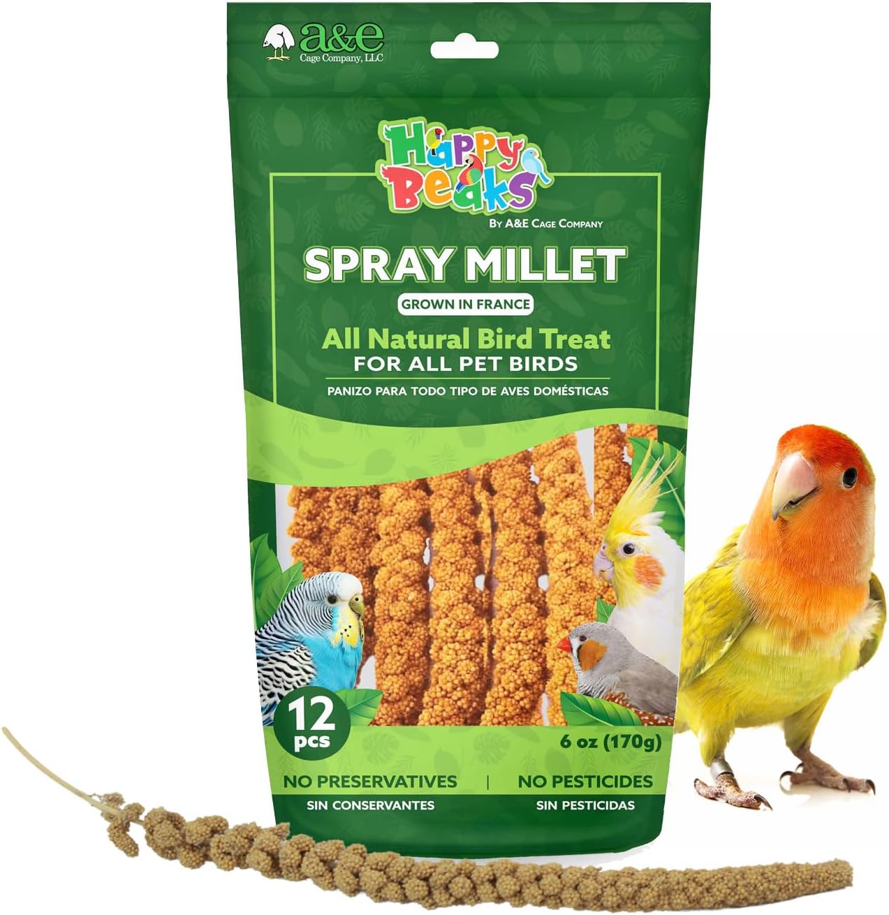 A&E Cage Co Premium French Spray Millet retail bag front view