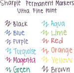 Sharpie ultra fine tip blue marker box packaging and details