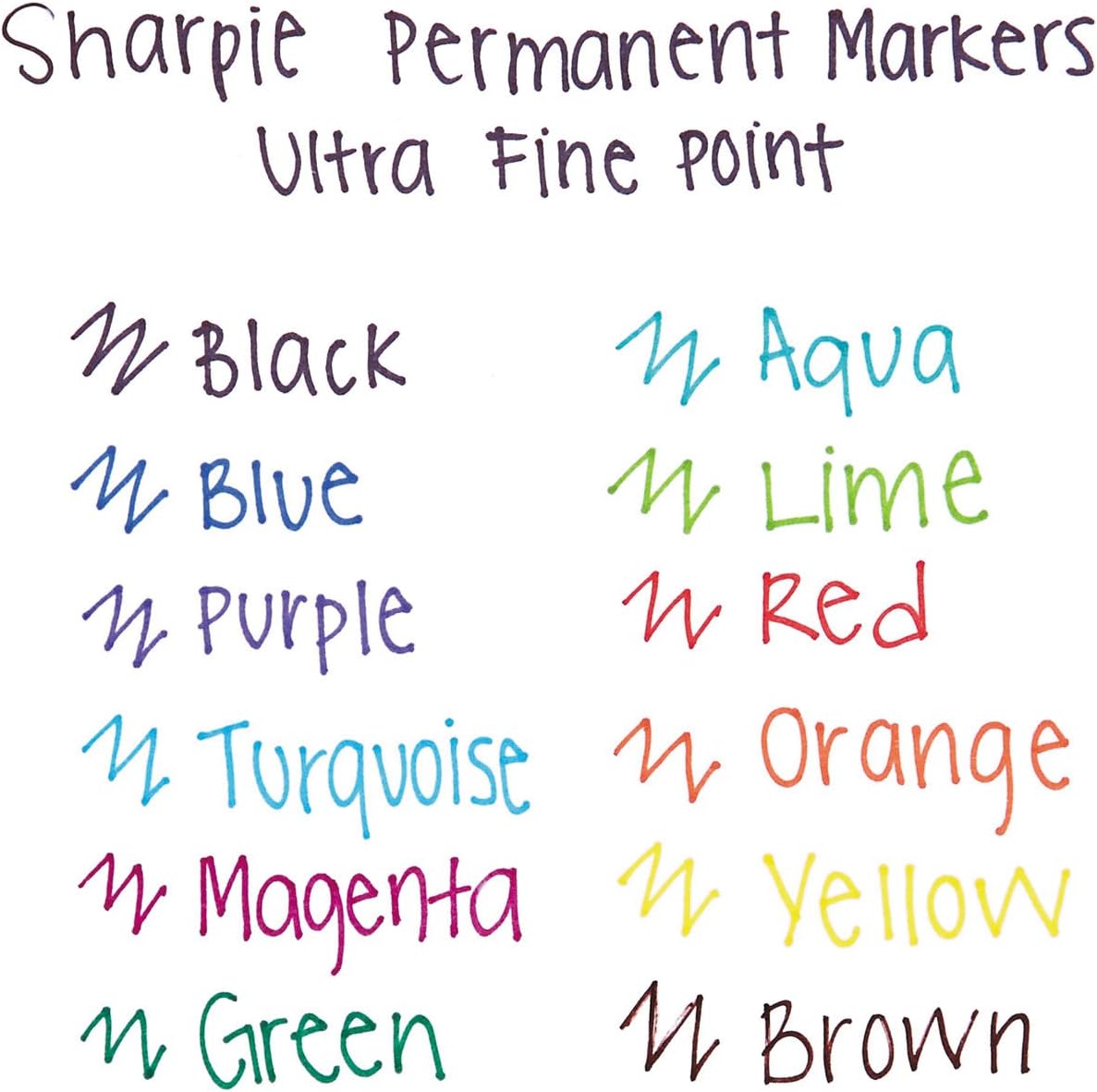 Sharpie ultra fine tip blue marker box packaging and details