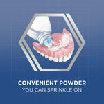 Poligrip denture adhesive powder packaging label