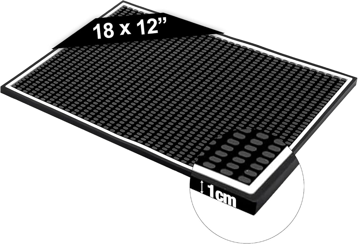 Rubber Bar Mats for Countertop by ProTensils - 18" x 12" Black Bar Mats for Bartending, Bar Service Mat, Home Bar, Coffee Bar Mat Spill Matt (2 Pieces) - Image 13